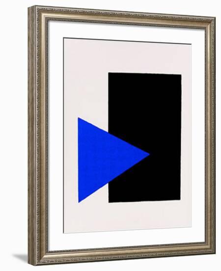 Black Rectangle, Blue Triangle, c.1915-Kasimir Malevich-Framed Serigraph