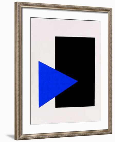 Black Rectangle, Blue Triangle, c.1915-Kasimir Malevich-Framed Serigraph