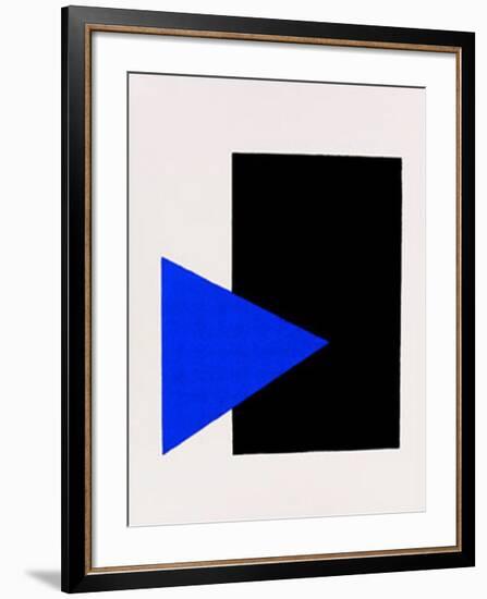 Black Rectangle, Blue Triangle, c.1915-Kasimir Malevich-Framed Serigraph