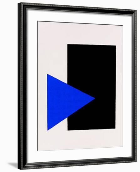 Black Rectangle, Blue Triangle, c.1915-Kasimir Malevich-Framed Serigraph