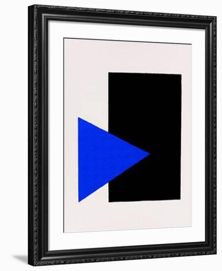 Black Rectangle, Blue Triangle, c.1915-Kasimir Malevich-Framed Serigraph