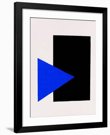 Black Rectangle, Blue Triangle, c.1915-Kasimir Malevich-Framed Serigraph