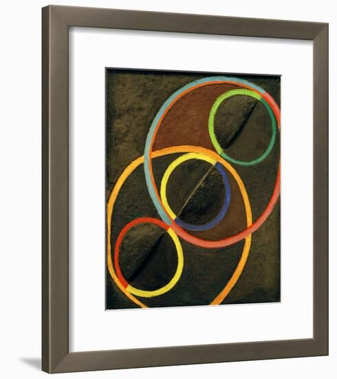 Black Relief with Colour Circles, 1930/32-Robert Delaunay-Framed Giclee Print