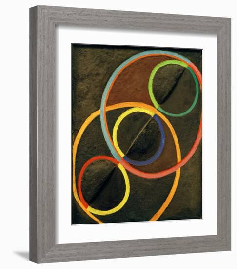 Black Relief with Colour Circles, 1930/32-Robert Delaunay-Framed Giclee Print