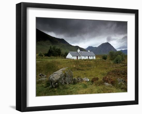 Black Rock Cottage and Buachaille Etive Mor, Glen Coe, Highland Region, Scotland, United Kingdom-Patrick Dieudonne-Framed Photographic Print