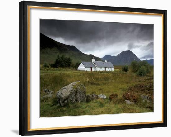 Black Rock Cottage and Buachaille Etive Mor, Glen Coe, Highland Region, Scotland, United Kingdom-Patrick Dieudonne-Framed Photographic Print