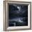 Black Rocks Protruding Through Rough Seas with Stormy Clouds, Crete, Greece-null-Framed Photographic Print