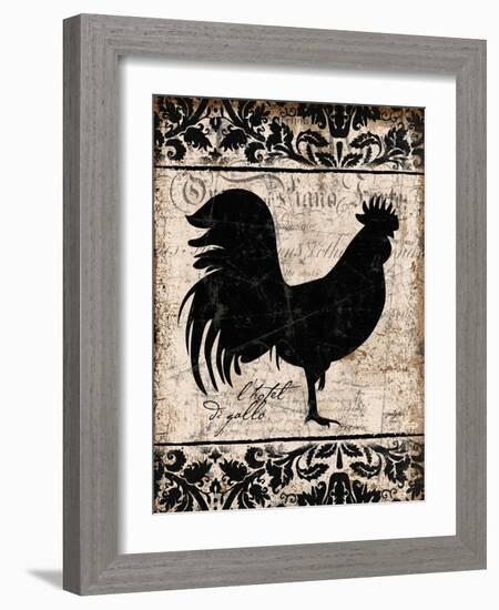 Black Rooster 1-Diane Stimson-Framed Art Print