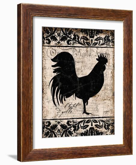 Black Rooster 1-Diane Stimson-Framed Art Print