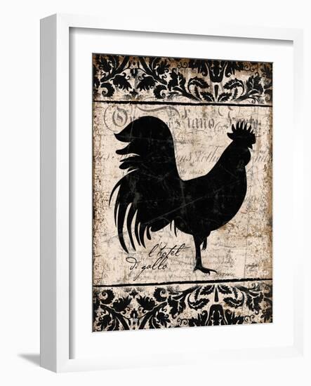 Black Rooster 1-Diane Stimson-Framed Art Print