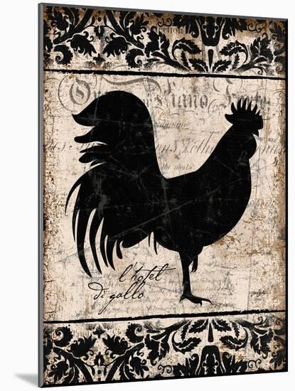 Black Rooster 1-Diane Stimson-Mounted Art Print