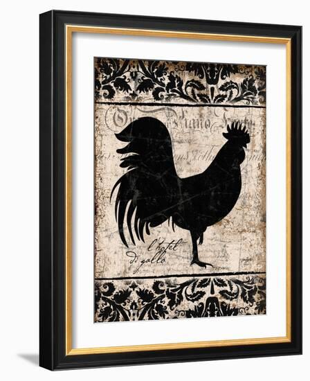 Black Rooster 1-Diane Stimson-Framed Art Print