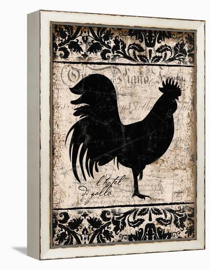 Black Rooster 1-Diane Stimson-Framed Stretched Canvas