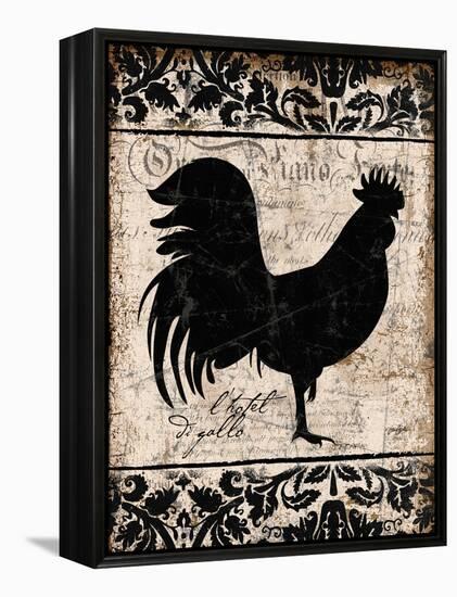 Black Rooster 1-Diane Stimson-Framed Stretched Canvas