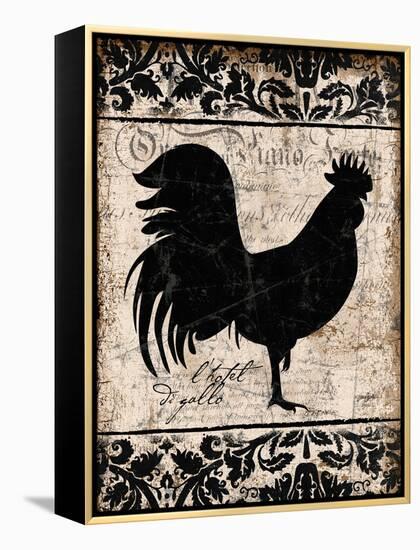 Black Rooster 1-Diane Stimson-Framed Stretched Canvas