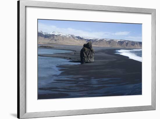 Black Sand at Dyrholaey Seashore, South Iceland-Natalie Tepper-Framed Photo