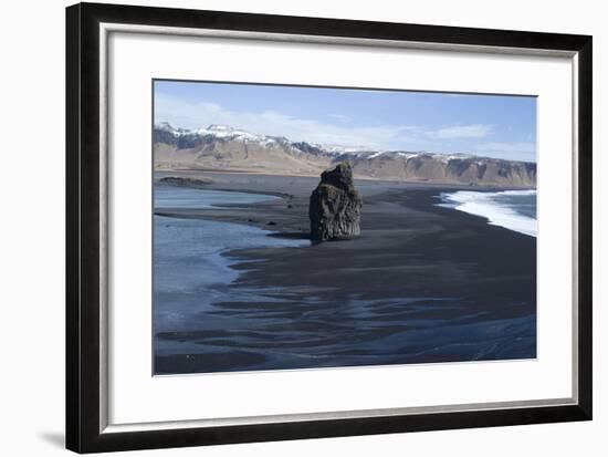 Black Sand at Dyrholaey Seashore, South Iceland-Natalie Tepper-Framed Photo