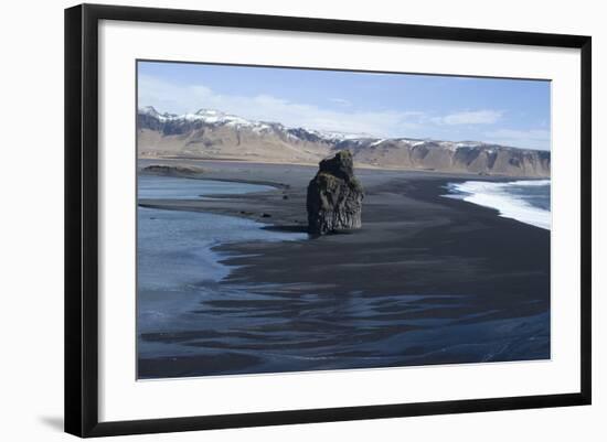 Black Sand at Dyrholaey Seashore, South Iceland-Natalie Tepper-Framed Photo