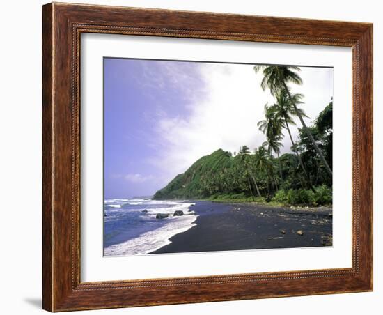 Black Sand Beach, Dominica-Michael DeFreitas-Framed Photographic Print