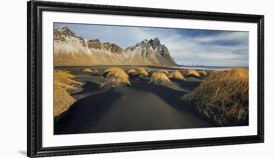 Black Sand, Kambhorn (Mountain), Stokksnes (Headland), Hornsvik (Lake), East Iceland, Iceland-Rainer Mirau-Framed Photographic Print