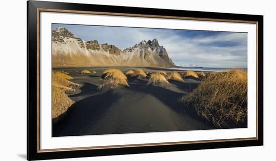 Black Sand, Kambhorn (Mountain), Stokksnes (Headland), Hornsvik (Lake), East Iceland, Iceland-Rainer Mirau-Framed Photographic Print