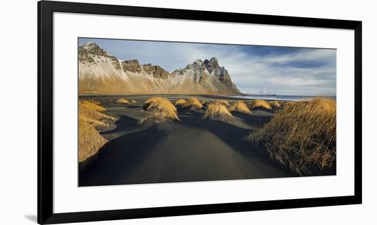 Black Sand, Kambhorn (Mountain), Stokksnes (Headland), Hornsvik (Lake), East Iceland, Iceland-Rainer Mirau-Framed Photographic Print