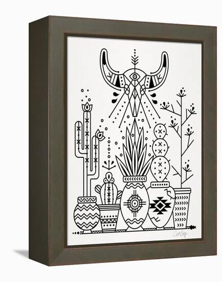 Black Santa Fe Garden-Cat Coquillette-Framed Stretched Canvas