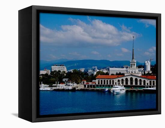 Black Sea Port Located at Base of the Caucasus Mountain, Port of Sochi, Sochi, Russia-Cindy Miller Hopkins-Framed Premier Image Canvas