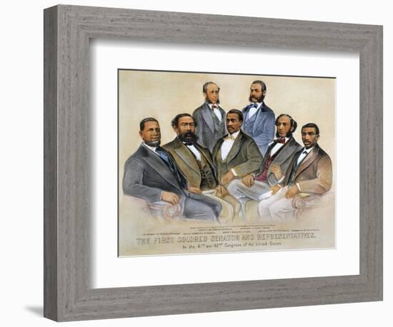 Black Senators, 1872-Currier & Ives-Framed Giclee Print