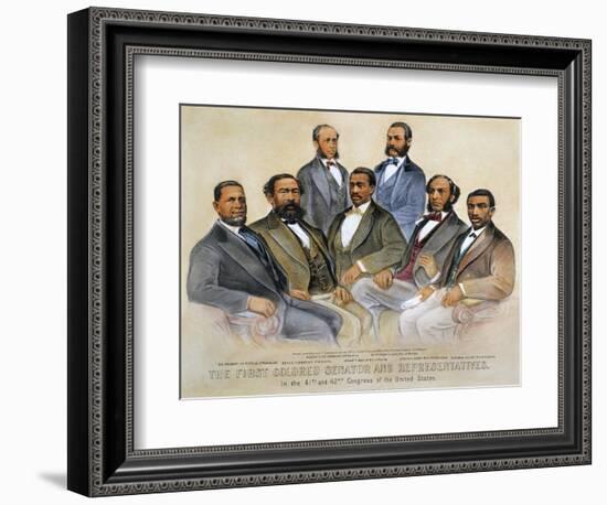 Black Senators, 1872-Currier & Ives-Framed Giclee Print