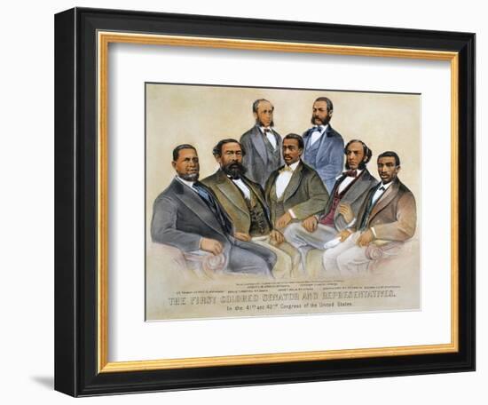 Black Senators, 1872-Currier & Ives-Framed Giclee Print