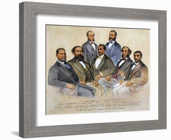 Black Senators, 1872-Currier & Ives-Framed Giclee Print