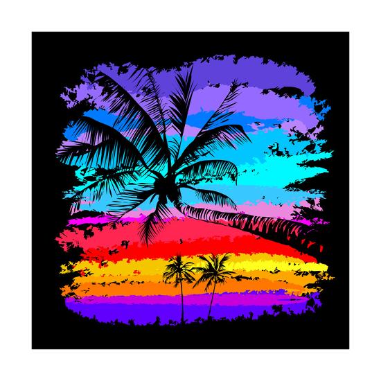Black Silhouettes Of Palm Trees On A Background Of Multicolored Tropical Sunset Art Print Yulianas Art Com Black Silhouettes Of Palm Trees On A Background Of Multicolored Tropical Sunset Art Print Yulianas Art Com