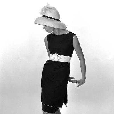 Black dress with white belt Clearance