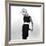 Black Sleeveless Dress with White Belt, 1960s-John French-Framed Giclee Print