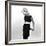 Black Sleeveless Dress with White Belt, 1960s-John French-Framed Giclee Print