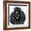 Black Smiling Dog - Poodle-kavalenkava volha-Framed Art Print