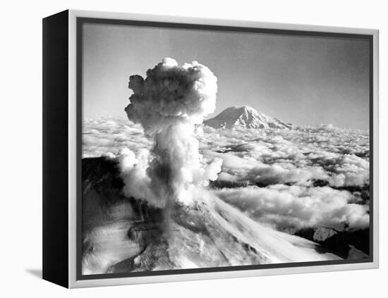 Black Smoke and Ash Drift Skyward as Mount St. Helens Erupts-null-Framed Premier Image Canvas