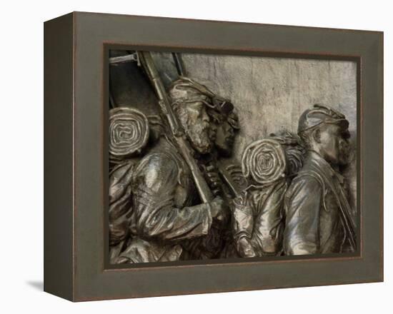 Black Soldiers of the 54th Massachusetts Regiment, Memorial in Boston, Massachusetts-null-Framed Premier Image Canvas