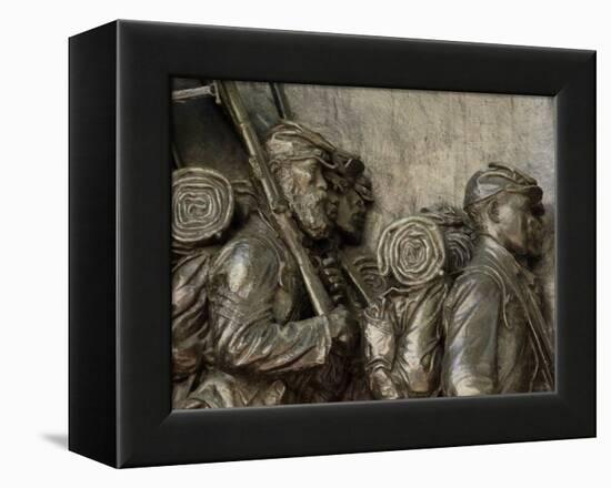 Black Soldiers of the 54th Massachusetts Regiment, Memorial in Boston, Massachusetts-null-Framed Premier Image Canvas