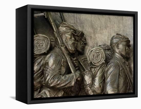 Black Soldiers of the 54th Massachusetts Regiment, Memorial in Boston, Massachusetts-null-Framed Premier Image Canvas