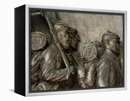 Black Soldiers of the 54th Massachusetts Regiment, Memorial in Boston, Massachusetts-null-Framed Premier Image Canvas