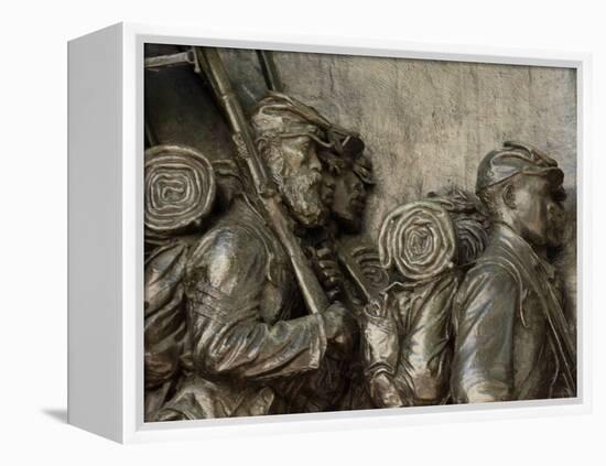 Black Soldiers of the 54th Massachusetts Regiment, Memorial in Boston, Massachusetts-null-Framed Premier Image Canvas