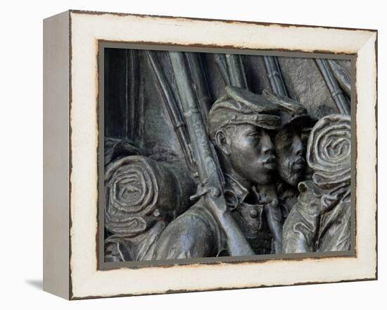 Black Soldiers of the 54th Massachusetts Regiment, Memorial in Boston, Massachusetts-null-Framed Premier Image Canvas