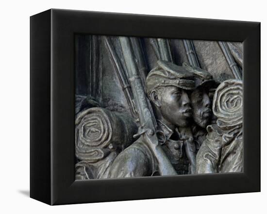 Black Soldiers of the 54th Massachusetts Regiment, Memorial in Boston, Massachusetts-null-Framed Premier Image Canvas