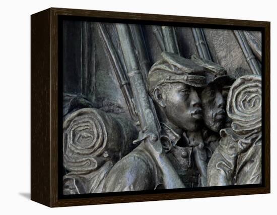 Black Soldiers of the 54th Massachusetts Regiment, Memorial in Boston, Massachusetts-null-Framed Premier Image Canvas