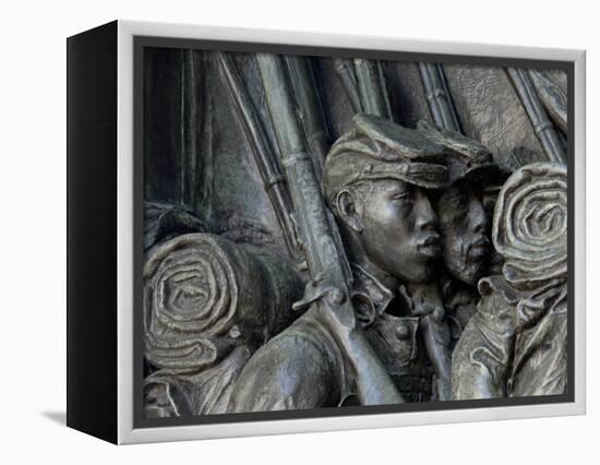 Black Soldiers of the 54th Massachusetts Regiment, Memorial in Boston, Massachusetts-null-Framed Premier Image Canvas