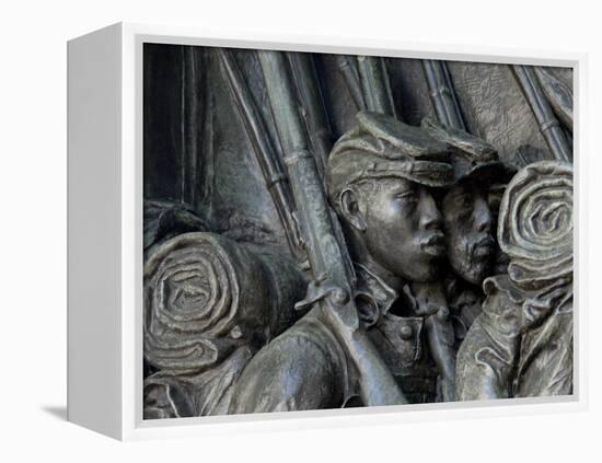 Black Soldiers of the 54th Massachusetts Regiment, Memorial in Boston, Massachusetts-null-Framed Premier Image Canvas