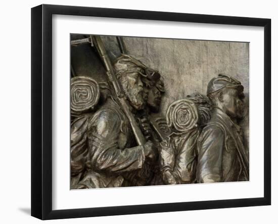 Black Soldiers of the 54th Massachusetts Regiment, Memorial in Boston, Massachusetts-null-Framed Photographic Print