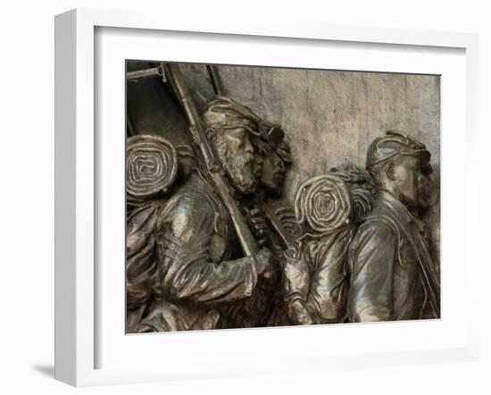 Black Soldiers of the 54th Massachusetts Regiment, Memorial in Boston, Massachusetts-null-Framed Photographic Print